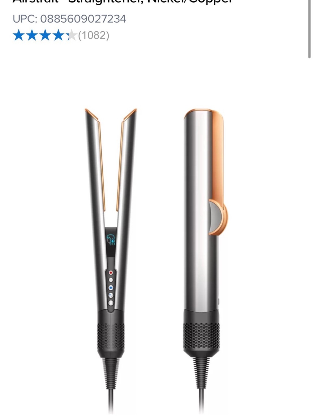 Dyson Airstrait™ Straightener, Nickel/Copper